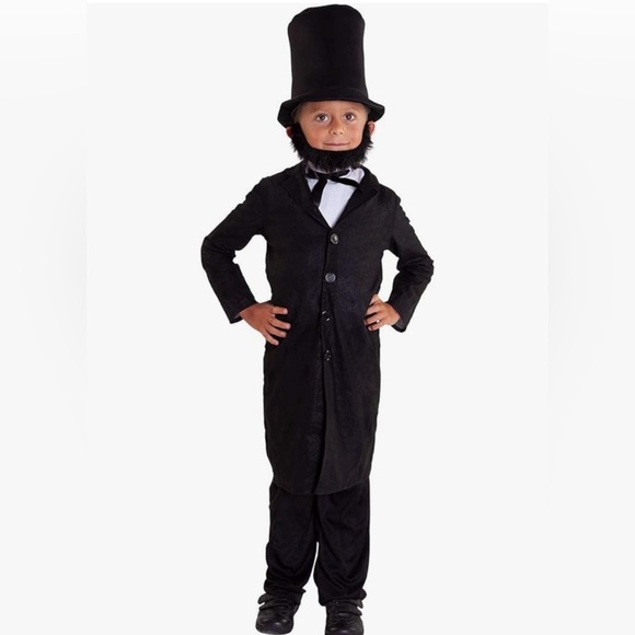 Abraham Lincoln Black Suit Costume with Hat - Picture 1 of 4